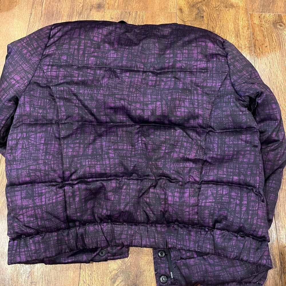 Calvin Klein Purple Puffer Jacket with Quilted Design